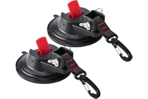 TAWVEML 2 PACK Strong Car Suction Cup Anchor with Attaching 360° Rotation Hook Heavy Duty Car Tensioner Tie Down for Car Side Awning Boat Camping Tarp Car Mount Tents Luggage Tarps