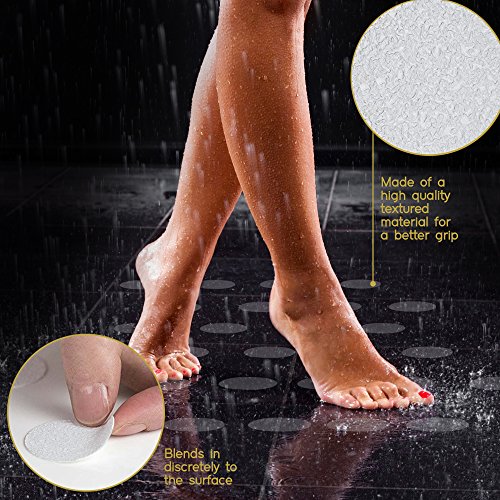 18 große runde Anti Rutsch Sticker in transparent für Sicherheit in Badewanne und Dusche – Bessere Bodenhaftung und Oberflächen Widerstand - 8