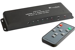 FeinTech VSW14100 HDMI 2.1 Switch 4K 120Hz Ultra-HD 4x1 Umschalter automatisch 8K 4 in 1 Out für Xbox PS5 TV Monitor HDR VRR 40Gbps