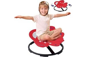 BABAMU Sensorischer Stuhl Autismus Sensorische Produkte Sensorisches Spielzeug Sensorischer Spinnstuhl Autismus Spinnstuhl für Kinder Drehstuhl Training Körperkoordination (Rot)