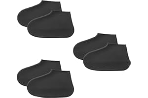 QIANEFFORT Waterproof Shoe Covers Reusable,3 Pairs Shoe Covers Reusable Waterproof,Silicone Shoe Covers to Prevent Rain Into Shoes,Shoe Protector Covers One Size Fits All for People Outdoor Cycling Hikin