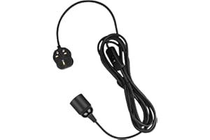 Teynewer Pendant Light Ceiling Lighting Fitting, E27 Lamp Holder with Switch Suspended Pendant Light Fitting Kit, 2 Core Textile Cable UK Plug (Black, 2m)