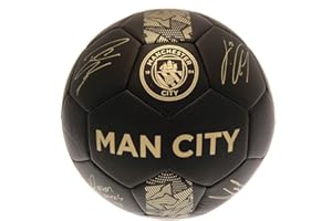 Manchester City FC Man City Phantom Signature Ball Black Gold Size 5 Balón, Adultos Unisex, Multicolor (Multicolor)