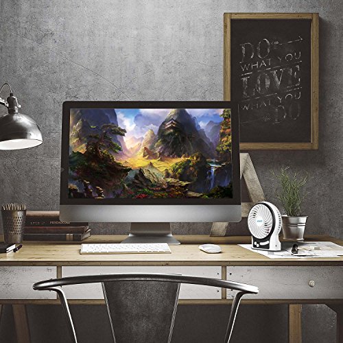 Etmury USB Ventilator, Fan Tischventilator Standventilator Mini für den Schreibtisch mit An/Aus-Schalter,Mini Fan 3 Geschwindigkeiten Lüfter mit LED Licht Upgrade Ventilatoren, Kühlventilator Tischventilator Laptop-Fan für Haus, Büro, Reise, Picknick, Kampieren, Innen- und Außenbereich - 7