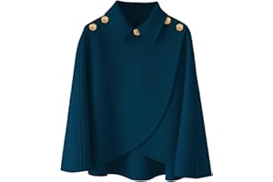 Rayson Poncho Châle Femme Capes Poncho Femme Hiver Chaud Chic et Elegant avec Boutons Chale pour l' Automne Hiver
