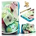 Produktbild MAXFE.CO Lederhülle Leder Tasche Nette leckere Marshmallows Muster Design Case Cover für Wiko Lenny Hülle PU Schutz Etui Schale Backcover Flip Cover Wallet Hardcase im Bookstyle mit Standfunktion Karteneinschub und Magnetverschluß Etui Flip Case + 1x Anti Staub Schutz Stöpsel + 1x Metall Touch Pen