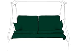 Gardenista Garden 2 Seater Swing Seat Cushion | Water Resistant Outdoor Hammock Replacement Bench Pad 112x56cm | Soft and Comfy Canopy Swing Seat Cushions with Back | Easy to Clean (Green)