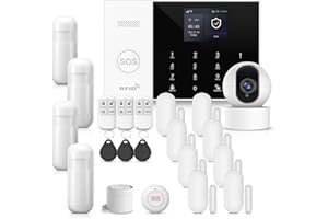 PGST Sistema de Alarma Inteligente WiFi/gsm, Controlable con Aplicación Móvil,hasta 99 detectores, Aviso de Voz, Seguridad para el Hogar/La Oficina,Compatible con Alexa y Google Assistant