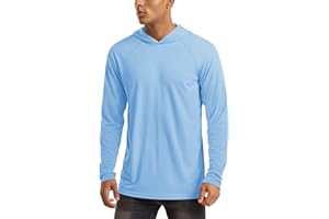 MAGCOMSEN Oddychająca koszulka z długim rękawem, do aktywności na świeżym powietrzu, lekka, letnia koszulka z kapturem, szybkoschnąca, funkcyjna koszulka sportowa z otworem na kciuk, do wędkowania, wędrówek, trekkingu