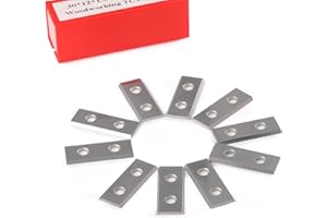 Trvoxviq Cuchillas intercambiables de metal duro de 1,5 mm de grosor, 10 cuchillas de repuesto de 12 x 30 x 1,5 mm, 2 bordes de corte, para plaquitas reversibles (como repuesto), con 2 tornillos