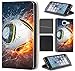 Price comparison product image Cover Hero Case Cover Skin For Huawei P10 Lite Premium Faux Leather Flip Case Flip Cover 1359 Fußball Fussball im Feuer Abstract
