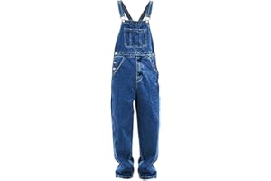 TDEOK Jumpsuit Herren Denim Latzhose Overalls Jeanshose M鋘ner Cargo Jeans Retro Jumpsuit Arbeitshose Arbeitslatzhosen Loose Fit Latzanzug Jumpsuit Cargo Workwear Strampler Vintage Jogginghose