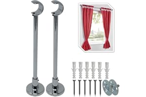 parpyon® 2 Supporti per bastoni Tende in Metallo da 20-22mm, staffe Bastone Tenda - Corrimano ringhiera a muro, Materiale Resistente per Appendi Prodotto Italiano (859CR, 20-22MM)