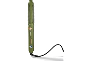 MD LONDON. mdlondon WAVE Heated Barrel Brush (Olive Green) Hot Brush for Short Hair or Long Hair, Hot Hair Brush with 5 Heats + Retractable Bristles, Heated Round Brush - Genuine mdlondon Hair Styling Appliances