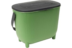 EDA – Papelera de compost de 10 l con filtro de carbón – Apertura XXL – Filtro antiolores – Diseño moderno – Negro
