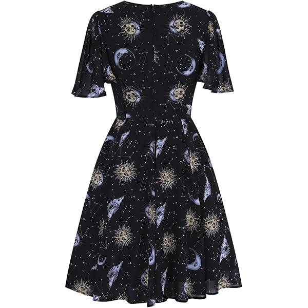 Hell Bunny Vestito Dixie Dress Blau 34