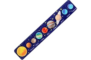 LAPONO Puzzle del Sistema Solare per Bambini Apprendimento Pianeti Giocattoli Puzzles Spaziale Pianeta Gioco da Tavolo Materiale in Legno per lo sviluppo della cognizione e dell'immaginazion（ A）