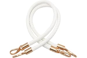 Sangles Anse en Cuir PU Blanc 60cm - Sangle d'Épaule Bretelles de Rechange pour Poignée Crochet Simili Cuir - Sac à Main Poignées pour Bricolage Sac à Bandoulière - 2 Pièces