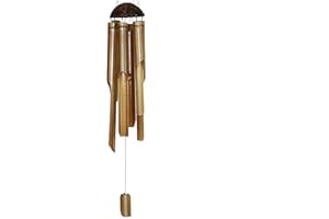 ‎SIMANDRA Simandra Windspiel „Feng Shui“ I Handgefertigtes Klangspiel aus Bambusstäben und Kokosnussschale I Gesamtlänge: ca. 65-75 cm I Ideal als Deko für Garten, Zuhause oder Balkon I Herkunft: Bali