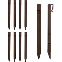 Lot De 10 Piquets D'Ancrage Plastique Robuste 24,6cm - Bordure De Paysage Et Jardin