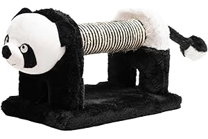 AQPET Tiragraffi in Sisal e peluche per gattini a forma di Panda, Materiale resistente per il divertimento del tuo gatto, misura 56 x 18 x 18 cm