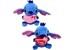 LGQHCE Peluche S-titch, 20cm S-titch Peluche, 2 Pièces Poupée de Série de Jouets en Peluche S-titch, Cadeau Anniversaire pour Enfants, Adultes, Fans d'anime, Collectionneurs de Poupées