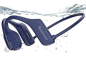 Relxhome Casque Conduction Osseuse, Écouteur Natation À Bluetooth 5.2, mémoire 16 Go intégrée, Lecteur MP3 Étanche IP68,Casque Sport pour la Natation, Parfait pour Course, Natation