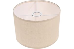 CLISPEED Leinen Stoff Lampenschirm Pendelleuchte Schirm Ersatz Lampe Stoffschirm Hängelampe Ersatzschirm Eisen Stofflampenschirm Tischlampe Stehlampe Schlafzimmer Wohnzimmer Deko 12 * 8inch