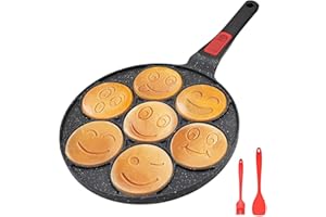 RANX INGST Poêle à Pancakes Induction, Poignée Amovible, Poêle à Crêpes pour Enfants Antiadhésif Plat à Crêpes pour le Petit-Déjeuner - Noir