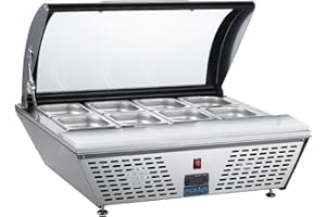 POLAR REFRIGERATION Polar Refrigerated Counter Top Made of Stainless Steel Fitting 4 Pans