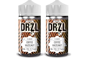 100ml Premium Vape Juice | Coffee Nut Vape Liquid | E Liquid | Suitable for Vape Kits | E Cig | 70/30 E Liquid with No Nicotine | Nicotine Free | E Juice | Short Fill (by DRZL E Liquid) (Twin Pack)