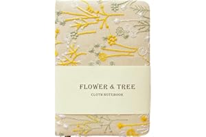 ipoul Embroidered Pocket Notebook for Women, A6 Mini Cloth Journal, Hardcover, 264 Pages, 4x6 Small Lined Notebook & Sketchbook, Beautiful Diary, Little Notepad, Apricot Yellow.