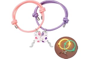 QOWIJEX 2 Piezas Pulseras Amistad, Pulsera de la Amistad con Colgante Gatitos, Ajustable Strand Mejor Pulsera de la Amistad Regalos Hechos a Mano Charm, Gatitos