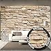 Produktbild Fototapete Steinoptik 3d Wandbild Dekoration Stein-Tapete Mauer Wandverkleidung Steinwand Schiefer Sandstein Steinmauer Stonewall | Fototapete Wandtapete Fotoposter Wanddeko by GREAT ART (336 x 238cm) inklusive Spezial-Kleister