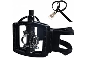 YBEKI SPD Pedales híbridos [2 en 1] – Pedal de clic y pedal de plataforma con jaula/correa | Compatible con Shimano SPD | Eje 9/16" para bicicletas de interior, spinning, bicicleta estática