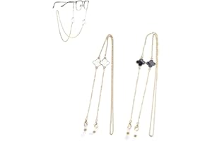 CPRNQY 2 Stück Brillenkette Damen,Brillenkette Brillenband Kette für Sonnenbrille Elegante Brillen Kette,Rillenkette Damen Brillenband,für Brillen,Sonnenbrillen,Lesebrillen und Mehr