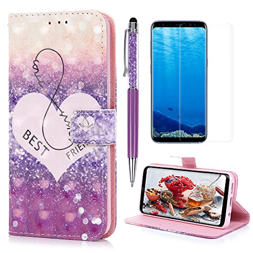 Lanveni S8 H  lle  Handyh  lle f  r Flip Case Cover PU Lederh  lle Schutzh  lle Magnetverschluss Ledertasche mit Stander Function Brieftasche Card Slo