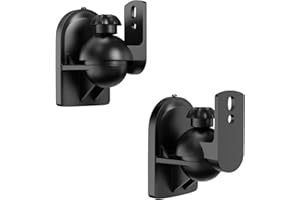 PUTORSEN Soporte de Pared para Altavoces, Resistente Soporte Altavoz Pared, Giratorio inclinable para Altavoces de hasta 3,5 kg, Negro