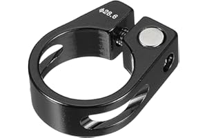 PATIKIL Abrazadera de Tija de Sillín de Bicicleta de 28.6 mm, Abrazadera de Tubo de Sillín de Aleación de Aluminio Abrazadera de Liberación Rápida para Bicicleta de Montaña Negra