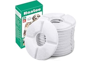 12 Pezzi Filtri Fontanella per Gatti, Hantoc Filtri di Ricambio per Gatto di Cane per 1.6L Fontanella Animali Domestici Filtri per Fontana con Resina e Carboni Attivi Tondo