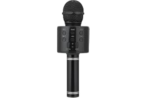 MZ Karaoke Mike with Speaker and Rechargeable FM Radio Voice Changer Microphone (Black)