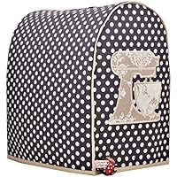 Abdeckhaube, Kitchenaid Classic, Artisan, Mod. Grauer Punkt, Applikation in beige, Schutzhaube, Stickerei, Kitchen aid, Unikat