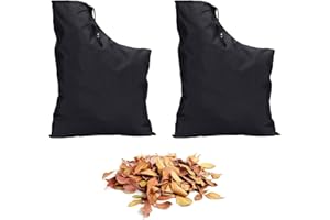 KGJAXF Replacement Leaf Blower Bag for Garden Vacuums, Oxford Fabric Leaf Collection Bag with Adjustable Drawstring & Zippered Bottom, 2-Pack Compatible with Outdoor Leaf Blowers and Shredder Accessories