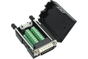 YIOVVOM DB15 Adaptateur mâle 15 broches pour connecteur de borne avec boîtier (connecteur mâle, vis avec boîtier)