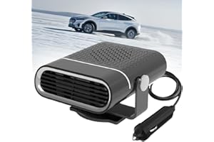 Rppiup Car Heater 12v, 150W 12v Heater for Campervan, 2-In-1 Heating/Cooling Car Heaters that Plug into Cigarette, Portable Windscreen Demister Plug in Car Heater for Vehicles Quick Heating Air