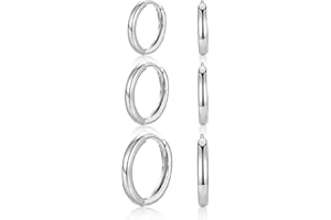MASOP Ohrringe Silber,Creolen Silber 925 Stecker 8/10/12mm Damen Frauen Mädchen Herren