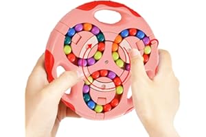 KAMINRUN Rotating Magic Bean,IQ Game Cube Toy, Patience Games Magic Bean, Magic Bean Rotating Cube Toys, Cube Magic Bean, Creative Decompression Fidget Toy for Adults and Children.(Pink)