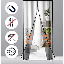 Magnet-Fliegengitter Tür – 155x215 Cm | Automatisches Schließen, Klebemontage Ohne Bohren | Für Balkon, Terrasse & Wohnzimmer