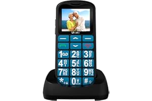 uleway Seniorenhandy mit großen Tasten und ohne Vertrag, Dual SIM Rentner GSM Senioren Handy mit SOS Notruftaste Großtastenhandy mit Ladestation-Blau