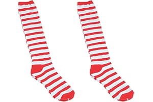 Bristol Novelty BA051 Clown Socken mit Streifen, Rot/Weiß, Mehrfarbig, Einheitsgröße